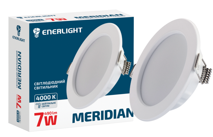 Cвітильник стельовий світлодіодний ENERLIGHT MERIDIAN 7Вт 4000К Рівне - фото 1