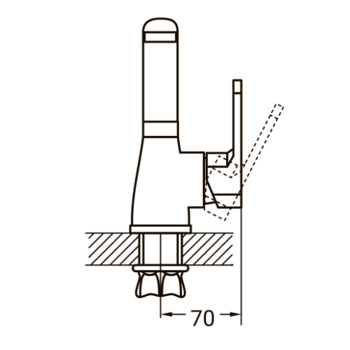 Змішувач HL d35мм для раковини гусак вигнутий на гайці Aquatica Житомир - изображение 5