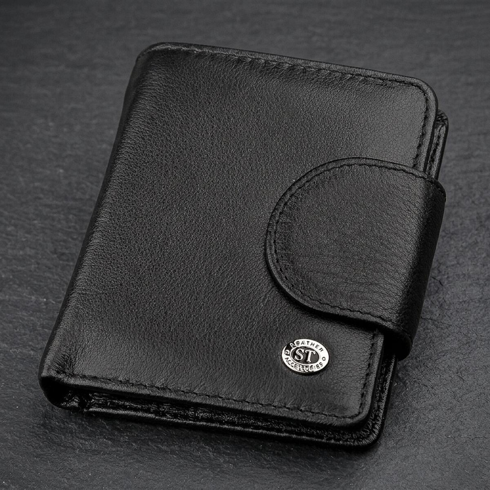 Кошелек женский ST Leather 18497 (ST415) кожаный Черный Киев - изображение 8