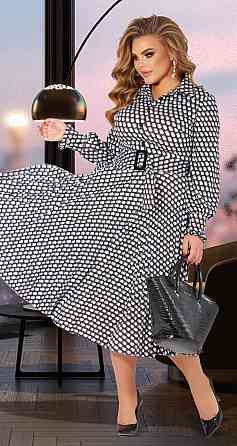 Гарне плаття плісе великого розміру спідницею плісе та поясом (52) Київ