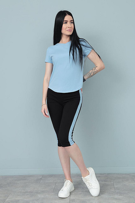 Спортивний костюм з бриджами "Dion" оптом | Норма Блакитний, 46-48 Київ - фото 3