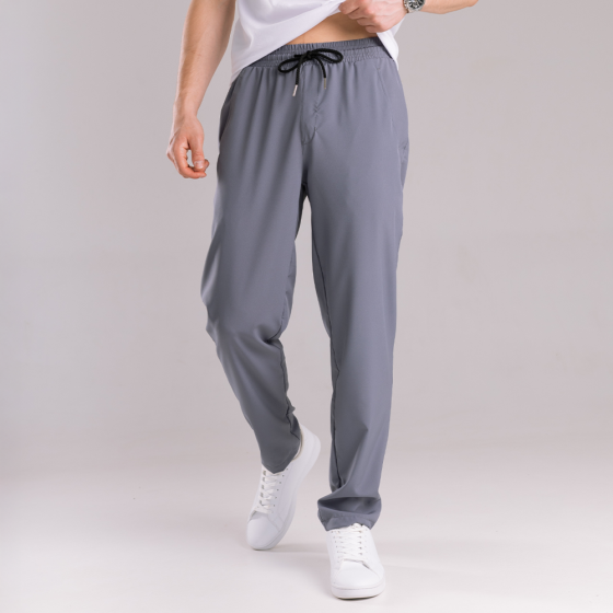 Однотонні базові чоловічі штани весна літо темно-сірі антрацит Pobedov Aero Київ