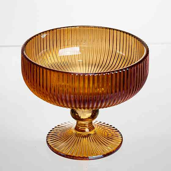 Набір креманок на ніжці 6 штук 340 мл скляні Бурштиновий Yiwu HP-19-212 Коломыя