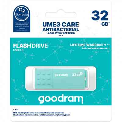 USB флеш накопичувач Goodram 32GB UME3 Care Green USB 3.2 (UME3-0320CRR11) Вінниця