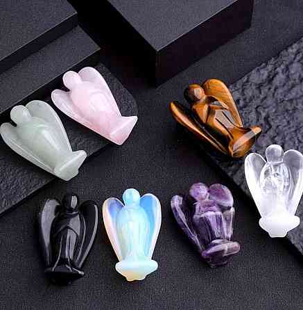 Фигурка ангел зеленый авантюрин 4,2 см, камень талисман удачи, декор и подарок Киев