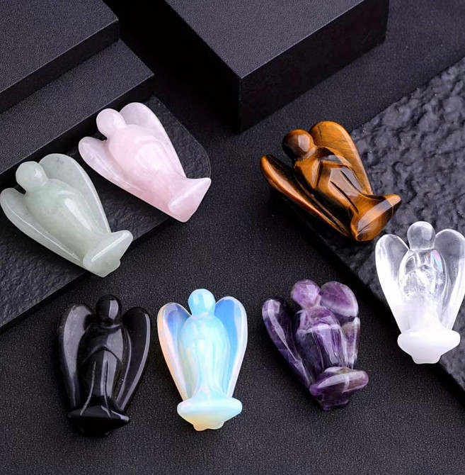 Фігурка ангел зелений авантюрин 4,2 см, камінь талісман удачі, декор і подарунок Київ - фото 2