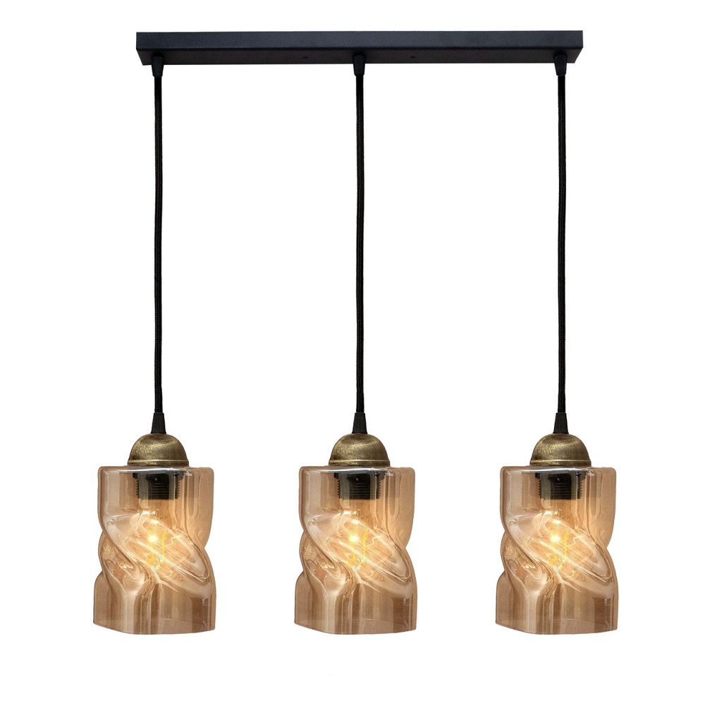 Светильник подвесной MSK Electric Tornado на планке под три лампы Е27 PL 20245-3 BK Одесса - изображение 1