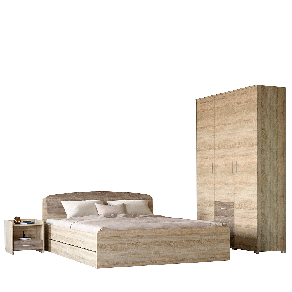 Спальня Эверест Бриз комплект 3 (модульная - 3 элемента) сонома + трюфель (DTM-2551) Львов - изображение 2