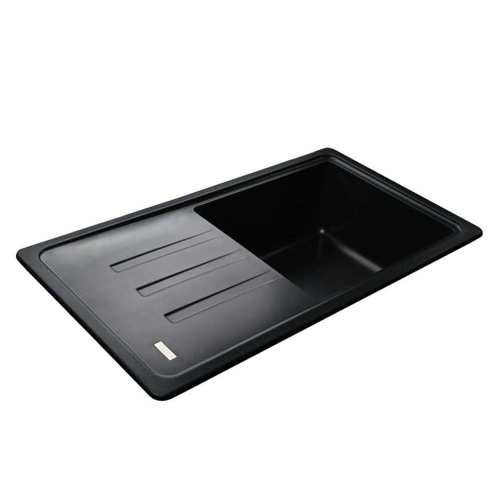 Гранитная мойка Globus Lux LUGANO черный 780х435мм-А0002 (000021512) Киев - изображение 5