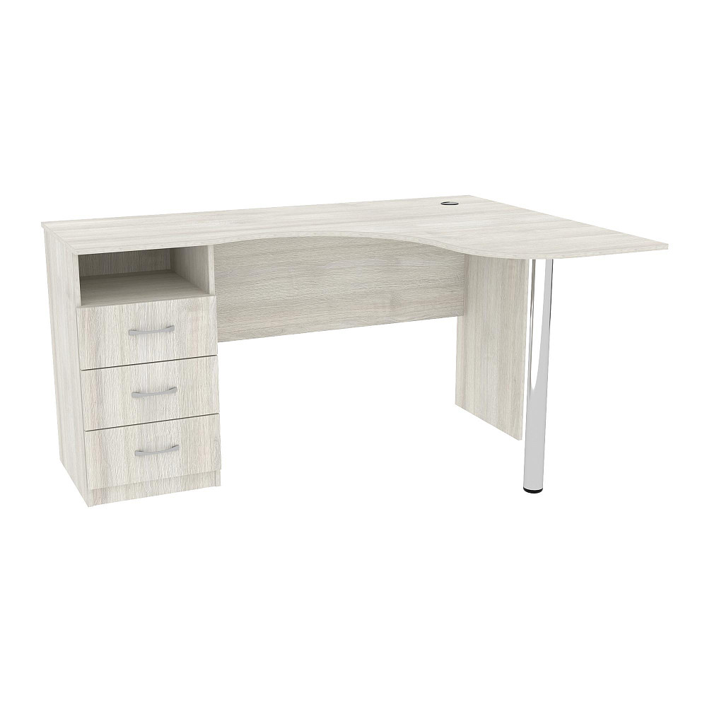 Стіл кутовий з шухлядами ОСК-4, Дуб Шамоні Світлий, 1500/1100/760 Львів - фото 1