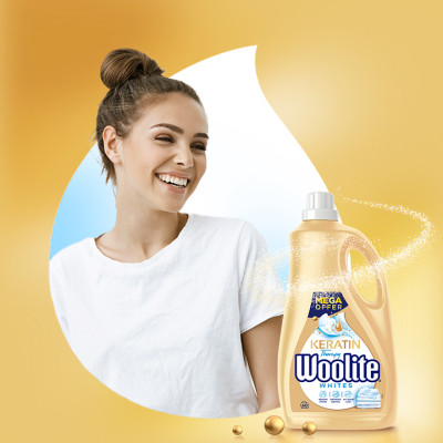 Гель для прання Woolite Для світлих та білих тканин З кератином 3.6 л (5900627090550) Вінниця - фото 2