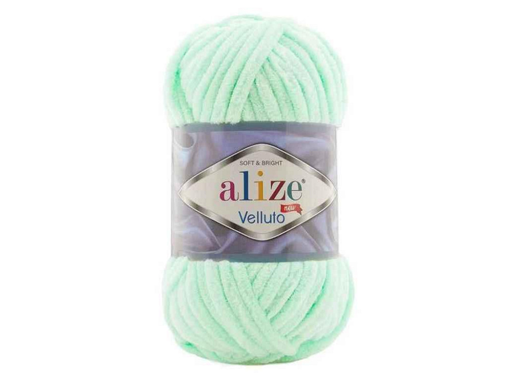 Пряжа Velluto 464 5шт/уп мята 100% микрополиэстер 100г 68м ТМ Alize Sollmir Киев - изображение 1