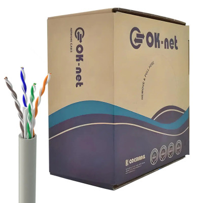 Кабель мережевий OK-Net UTP 305м Cat.6 4х2х0,54 Indoor (КПВ-ВП (250) 4х2х0,54) Вінниця - фото 1