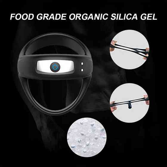 Тройное эрекционное виброкольцо на пенис и мошонку USB - Черный Винница