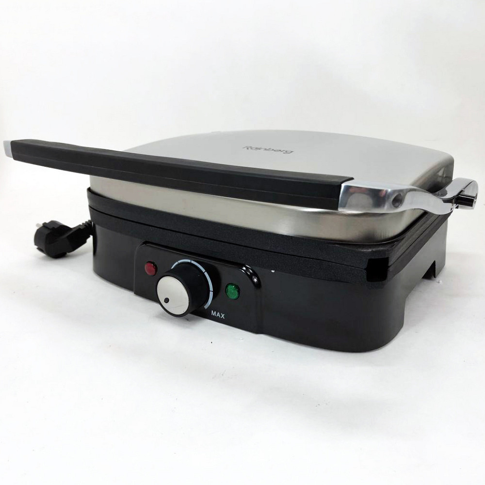 Електричний гриль для квартири Rainberg, Універсальний гриль для домашніх страв, Домашня бутербродниця VM-81 Львів - фото 2