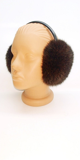 Навушники хутряні теплі, розсувні дитячі/дорослі з хутра кролика, коричневі Харків - фото 2