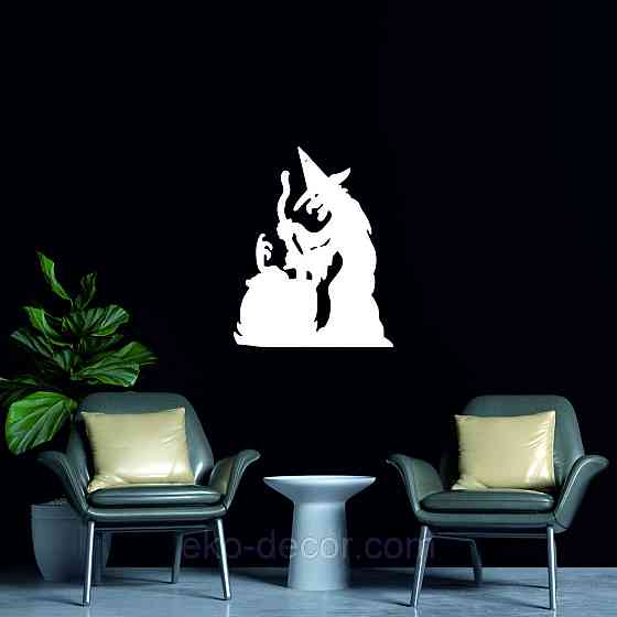 Декоративное настенное 3D Панно «Ведьма», Декор на стену с объемом 110*87 см, Белый Киев