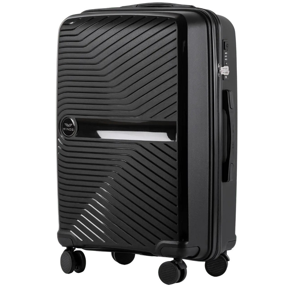Валіза поліпропіленова WINGS 181-04 середня 68 см чорна Київ - фото 1