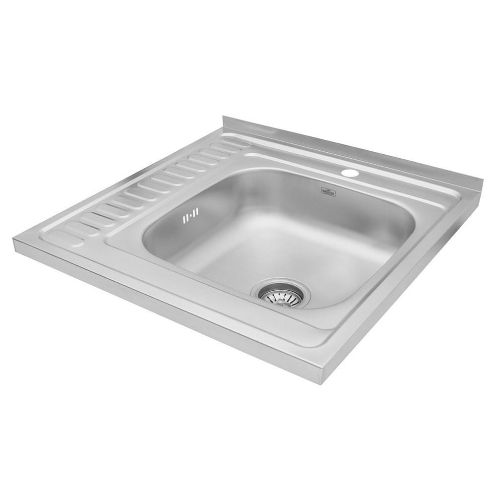 Кухонна мийка накладна з нержавіючої сталі Kroner KRP Dekor - 60х60 R  (0.6 мм) Київ - фото 3