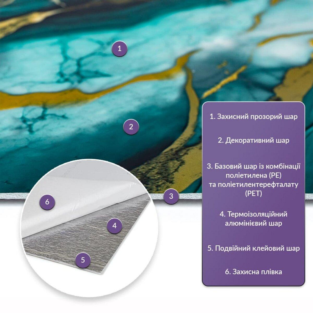 Самоклеящаяся стеновая PET плитка в рулоне 600х3000х2мм SW-00002425 Днепр - изображение 8