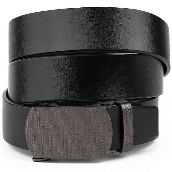 Ремень мужской с зернистой пряжкой автомат Vintage 20272 Коричневый Киев