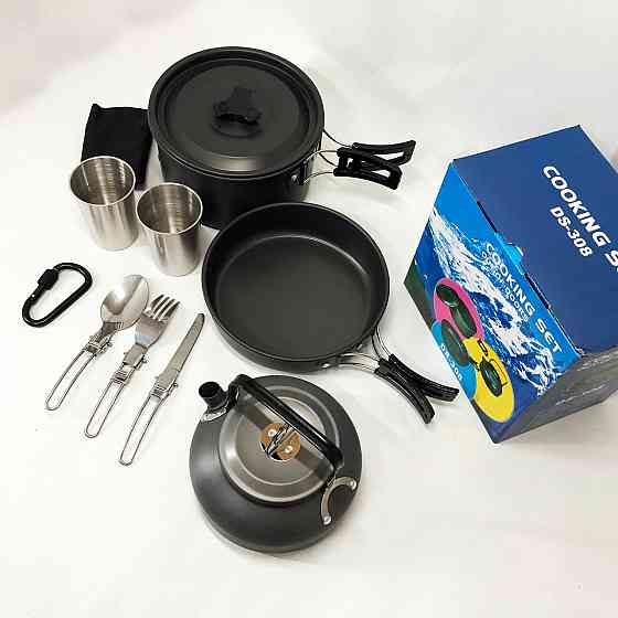 Посуда для кемпинга с прибором, Набор посуды для активного отдыха Набор посуды костра HS-45 Львов