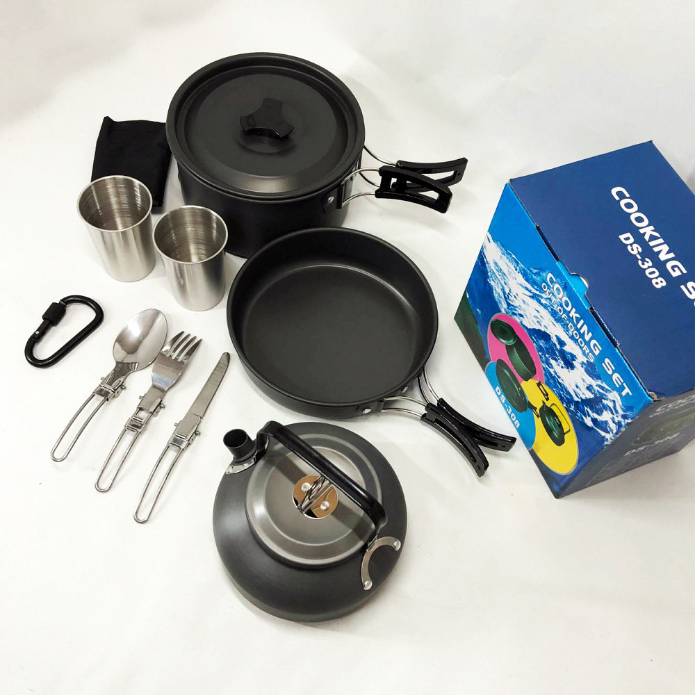 Посуда для кемпинга с прибором, Набор посуды для активного отдыха Набор посуды костра HS-45 Львов - изображение 4