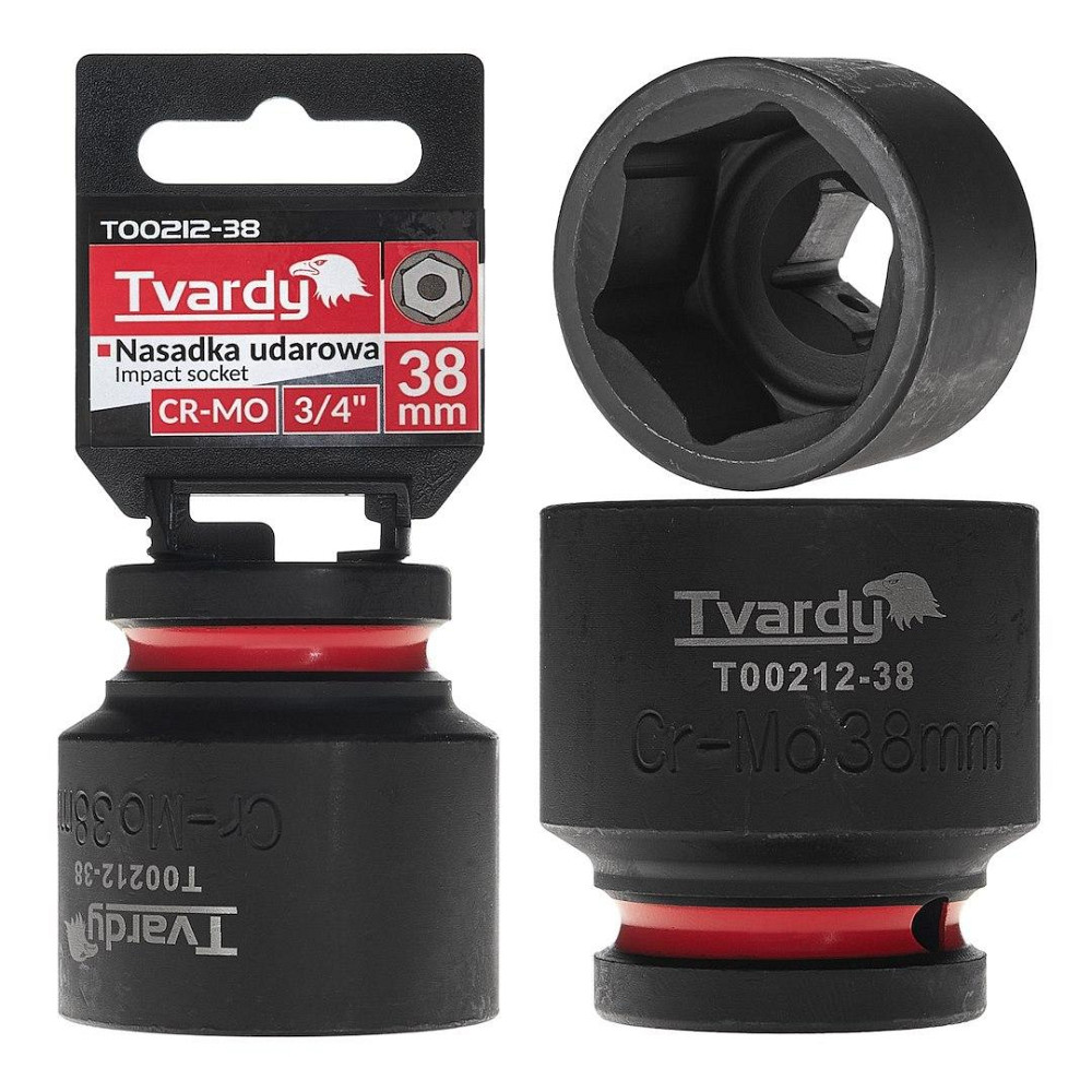 Головка ударна "Tvardy" з хром-молібденової сталі (Cr-Mo)  3/4"  6-гранна 38 мм Київ - фото 2