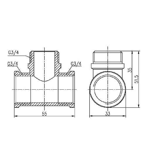 Тройник Thermo Alliance Forte 3/4" ВНВ SF36420 Київ