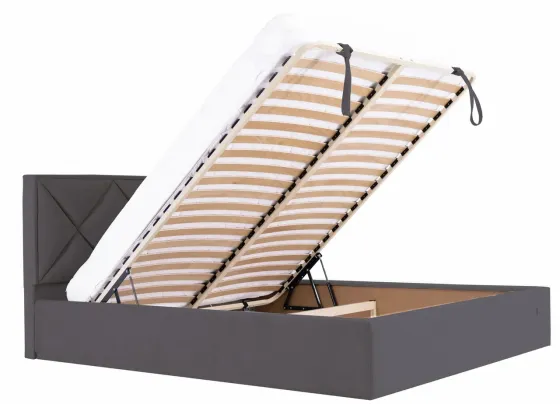 Кровать Двуспальная Leeds Comfort 180 х 190 см Мисти Dark Grey С подъемным механизмом и нишей для белья Темно-серый Киев