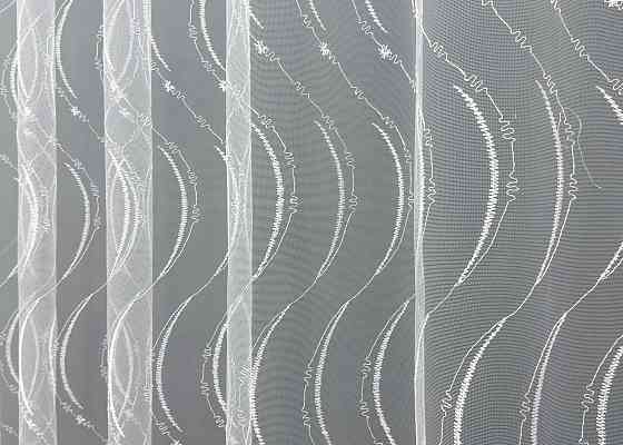 Тюль фатин с вышивкой и люрексом цвет белый 1575т Киев