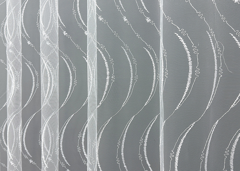 Тюль фатин с вышивкой и люрексом цвет белый 1575т Киев - изображение 4