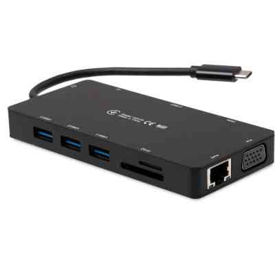 Концентратор Vinga USB-C 3.1 to VGA+HDMI+RJ45+3xUSB3.0+USB2.0+SD/TF+PD+Audio (VHYC10) Вінниця