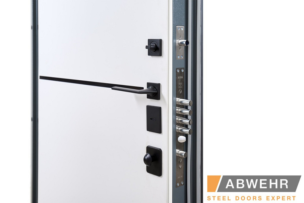 Двері вхідні, квартирні ABWEHR. Модель 493/497 MODERNA. Колір Асфальт/білий супермат. 960 Київ - фото 4