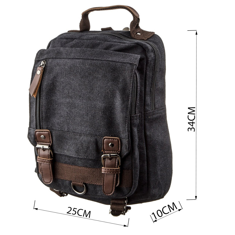 Сумка-рюкзак на одно плечо Черная (Vintage) Киев - изображение 7