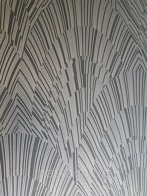 Шпалери вінілові на флізелін Marburg 82218 Giulia геометрія абстракція смужки півколо сріблом на чорному Київ - фото 4