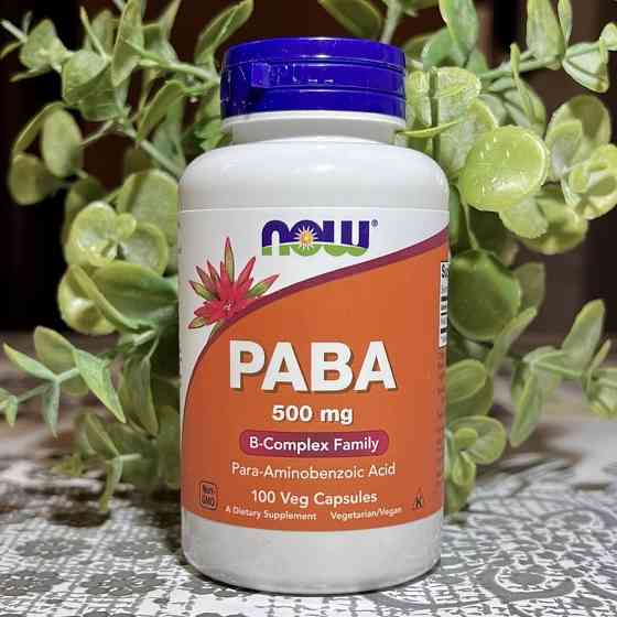 Пара-аминобензойная кислота NOW Foods PABA 500 мг 100 капсул Луцк