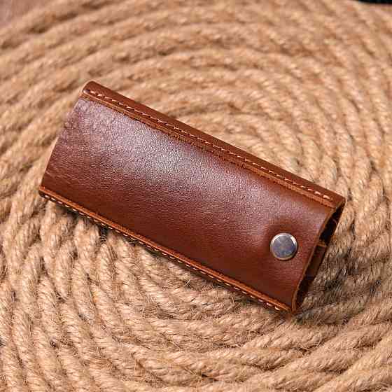 Превосходная ключница в глянцевой коже Сердце GRANDE PELLE 16721 Светло-коричневая Киев