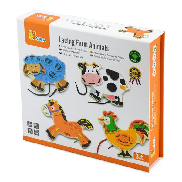 Деревянная шнуровка Viga Toys Фермерские зверята (51325) Харьков - изображение 2