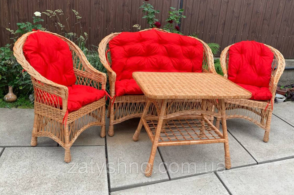 Меблі плетені з лози, набір з накидками Київ - фото 2