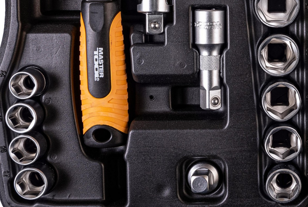 MASTERTOOL Набір інструментів MASTERTOOL PROFI ½" 21 шт 10-32 мм CrV50BV30 протиударний кейс 78 Коломия - фото 8