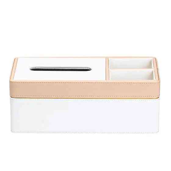 Салфетница-органайзер из эко-кожи 3 отделения 27*14*'10 см Белый с бежевым HP9190 Киев
