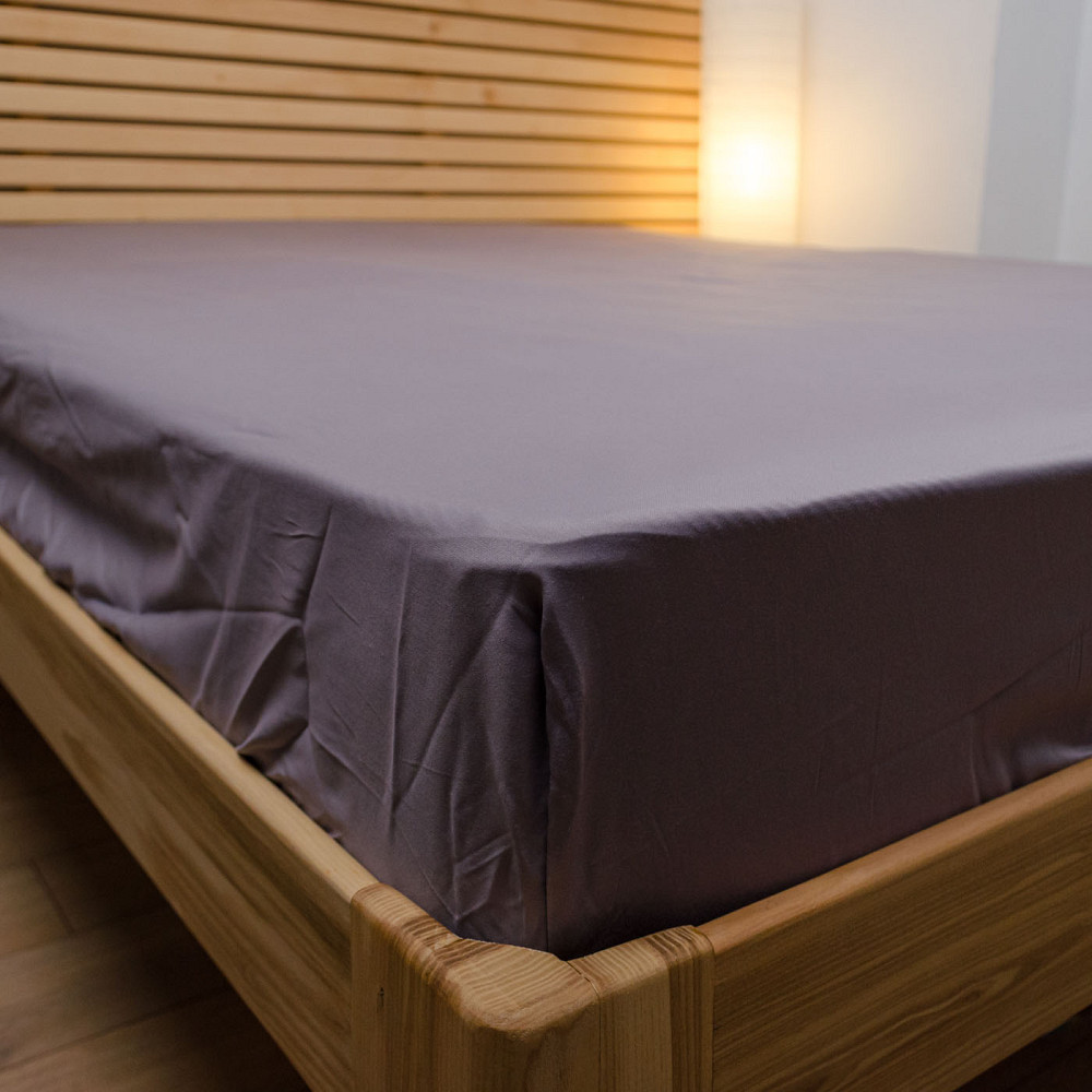 Простирадло на резинці односпальне сатин 100% бавовна 90х200х30см 125г/м2 (Сірий) Суми - фото 3