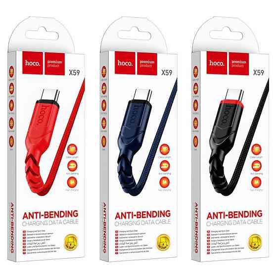 Кабель HOCO X59 USB - Type-C 3A, 1м, червоний Київ