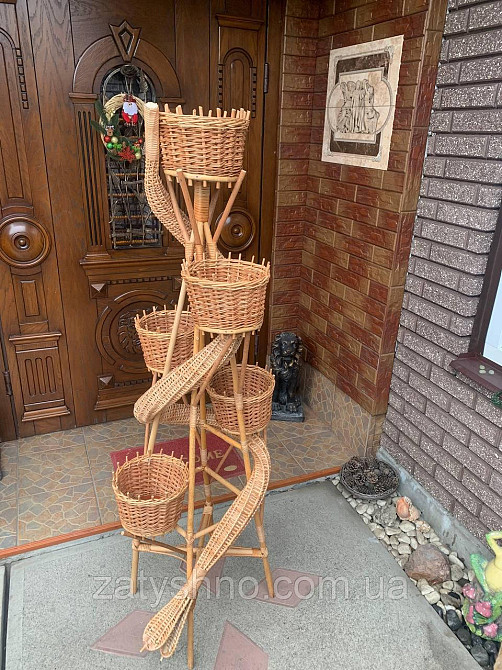 Підставка для квітів плетена на 5 вазонів Київ - фото 2