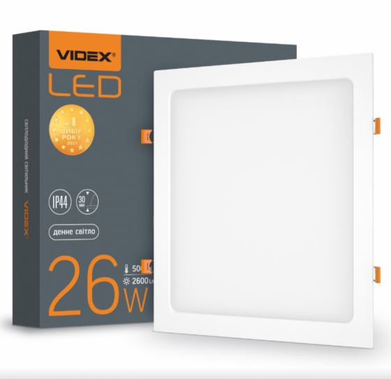 LED Панель врізна квадратна 26W 5000К VL-DLBS-265 Videx Житомир