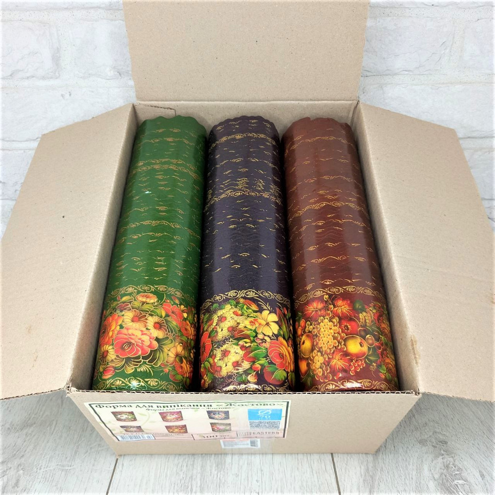 Паперова форма для пасок 100–150 г d70 h85 «Жостово» — форми для випікання, 50 шт Харків - фото 7