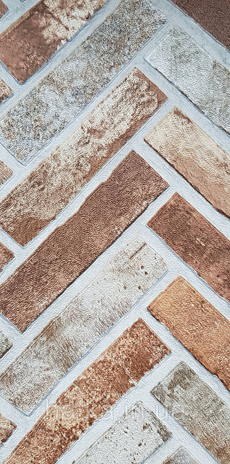 Шпалери вінілові на флізеліні AdaWall Roka 1.06х10 під паркет ялинкою структурні коричневі бежеві 23105-3 Київ - фото 2