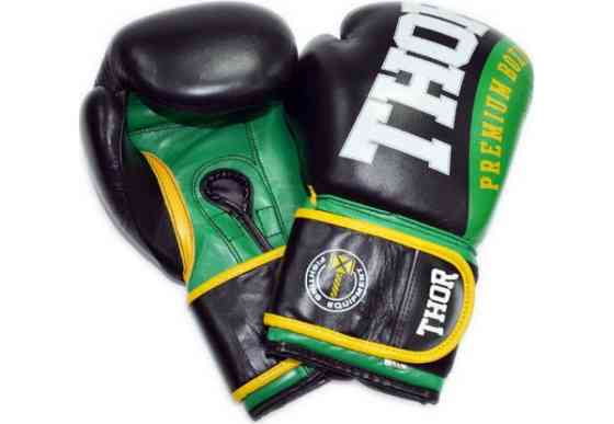 Боксерские перчатки Thor Shark Leather 10 oz Green Киев