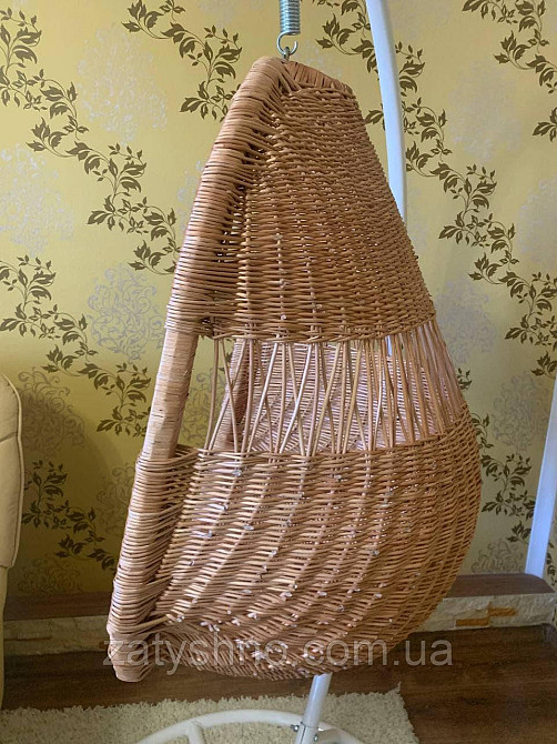Плетеное кресло-кокон из лозы подвесное  на цепочке Киев - изображение 7